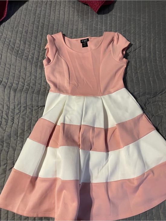 Youngland Other - Youngland Pink and White Striped Fit & Flare Dress